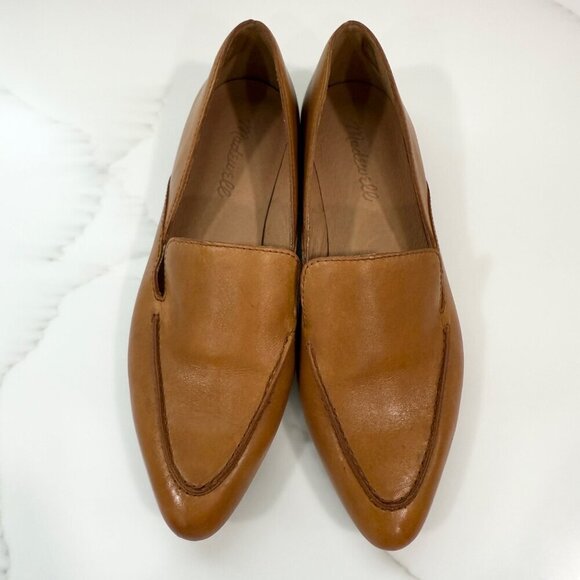 Madewell Leather Loafers Pointed Toe Flats Shoes Tan Preppy Office Womens 6.5 - Picture 6 of 12